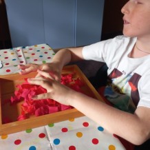 Výtvarně pohybový kroužek - výroba jablíčka a hrušku z krepového papíru